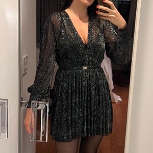 Maje Rubini Cocktail Mini Dress Black